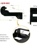 X Change Coupler Bracket For Bobcat Quick Attachments Mini Excavator Bucket Mount, G50 steel, black coated, dimensions shown