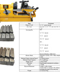 Heavy Duty 220V Electric Pipe Threader And Cutter With Trade Grade NPT BSPT Dies for metal tubing, includes compatible dies.