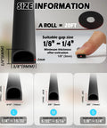 Bantie 20FT self-adhesive weather strip door seal; D-shaped silicone profile, Amazon branding, size options L/M/S.