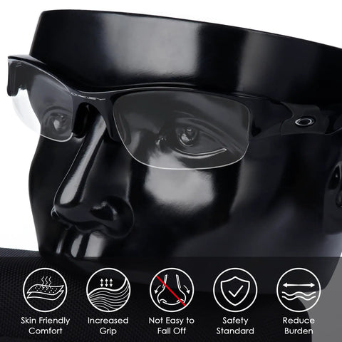 Replacement Nose Pads For Oakley Flak Jacket XLJ Flak Two Point Zero XL And Half Jacket Sunglasses Black Soft Cushions installed