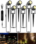 6 Pack Outdoor Landscape Lighting Kit With 1800 Lumens 12V Low Voltage Transformer IP65 Waterproof Uplights 69 Ft Cable