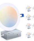 Six Inch LED Recessed Light Canless Wafer Kit With 3000K 4000K 5000K Three Color Temperature Options, Dimmable 15W, CRI 90 Plus