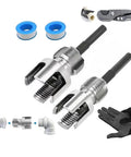 Kick Plumbing Projects Into High Gear With This Tough Carbon Steel Pipe Threader Tool Set. Features 1/2 and 3/4 inch threading tools.