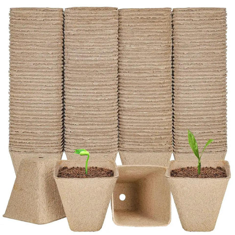 126 Pack Square Peat Pots 3.15 Inch Seed Starting Pots With Drainage Holes Biodegradable Eco Friendly Nursery Pots For Seed Germination