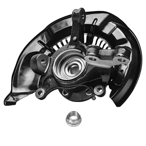 Front view of AWD Front Two Piece Steering Knuckles With Wheel Bearing Hubs Assembly For 2008 2009 2010 2011 2012 2013 Toyota Highlander 3.5L V6 Replacement OEM Style Parts For A Smooth Drivetrain And Easy Install.
