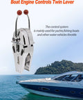Universal Twin Lever Boat Throttle And Shift Control Top Mount With Beefy Zinc Alloy Dual Handles for Inboard Outboard Boats