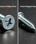 Galvanized Wood Screw Kit With 202 Pieces In Five Sizes For Drywall And Wood Projects Self Tapping Phillips Drive Screws detail