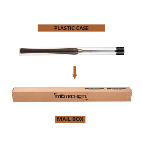 Three Eighths Inch HSS Bowl Gouge Lathe Chisel Set With 9 Inch High Speed Steel Blades, Teak Handle, Plastic and Box Packaging