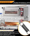 17713 Extension Spring For Commercial Ovens Heavy Duty Door Return Spring shown with pizza oven in use