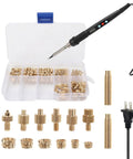All In One Plastic Repair And Assembly Kit With Heat Set Inserts And 60W Digital Soldering Iron, M2 To M8 Brass Insert Tips