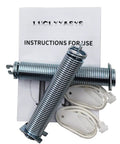 Stainless Steel Dishwasher Door Spring Kit Replacement For Bosch Parts with springs, cables, and instruction sheet.