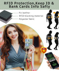 Woman holding Green Wristlet Wallet For Women With RFID Blocking Card Holder Zipper Coin Pocket ID Window Detachable Slim Card Case