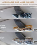 Keep Your Dash Clean With This Beefy Magnetic Leather Sunglass Holder Snapping Tight On Visors Holding Various Glasses Sizes.