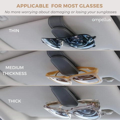 Keep Your Dash Clean With This Beefy Magnetic Leather Sunglass Holder Snapping Tight On Visors Holding Various Glasses Sizes.