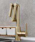 Brushed Gold Pot Filler Faucet 360 Degree Swivel Brass Folding Deck Mount Kitchen Sink Tap For Hot And Cold Water