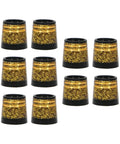 10 Pack Gold Golf Iron Ferrules For Tapered 0.370 Shaft Inner Glitter Finish High Gloss Easy Install Replacement Ferrules