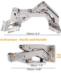2 Pack 170 Degree Soft Close Cabinet Hinge Hidden Frameless Door Hardware Surface Mount Self Closing For Corner Kitchen