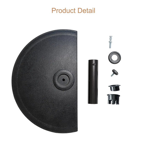 33 Lb Half Round Heavy Duty Base Stand Weight For Outdoor Patio Market Umbrella In Black, Durable Resin Concrete Composite