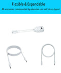 Flexible cables and connectors for Led Dimmable Under Cabinet Lighting Kit with Wave Activation shown.