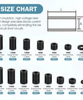 Size chart of 395 Pack Black Nylon Spacer Kit For PCB Standoffs And Electronics Mounting Non Threaded Round Spacers For Circuit Boards Switches Receptacles And Other Hardware Go-To Quick Mounts