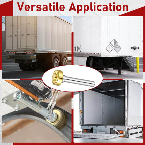 12 Pack Heavy Duty Garage Door Rollers Wheels For One Inch Truck And Trailer Doors Track Replacement Set Seven Sixteenth Inch Diameter Two And Three Quarter Inch Long Rod Steel Roller Wheels Built To Withstand High Impact And Corrosion, shown in versatile applications on trucks and trailers.