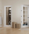 32 By 80 Inch Clear Glass Slab Door Six Lite Glass French Interior Design Prehung Paintable Single Panel For Living Room Pantry Laundry Closet Pocket Or Bifold Barn Doors Shaker Style Hardware Not Included