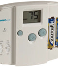Digital Wall Thermostat With Blue Backlight No Brainer Setup No Programming Required Easy Read LCD open with battery compartment