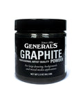 Powdered Graphite Drawing Powder 2.3 Oz For Sketching And Shading Pro Grade Graphite Powder For Depth, Gradients, Tonal Value And Mixed Media On Large Drawings, Backgrounds, Charcoal And Pastel visible in jar