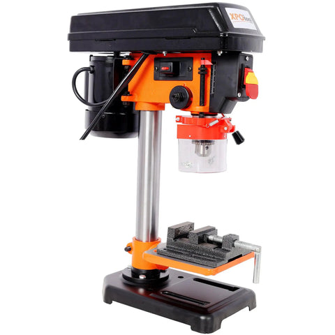 8 Inch Benchtop Drill Press With Laser Guide For Wood And Metal Crafting showing adjustable speeds and sturdy construction