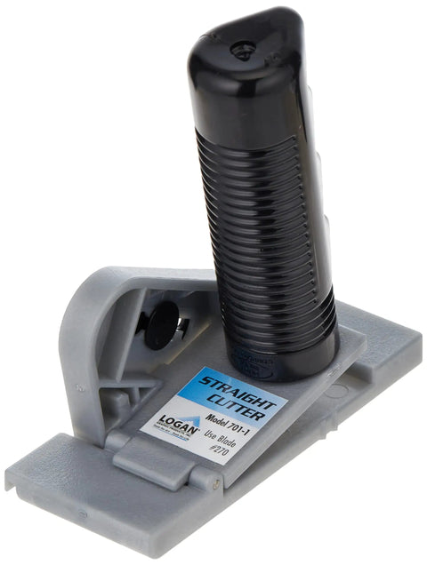 Straight Cutter Elite Matboard and Foamboard Cutter with black handle and gray base, USA made, for precise cuts in DIY projects