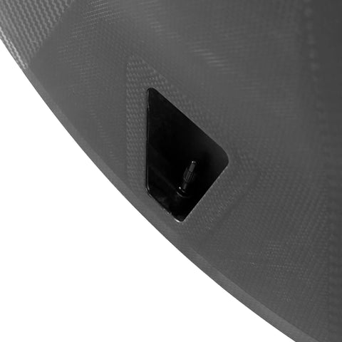 Close-up of Ultra Light Full Carbon Disc Wheel 700C Tubeless Road Wheel For Rim Brakes valve stem and textured carbon surface