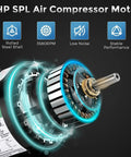 Heavy Duty 5HP Air Compressor Motor 230V Single Phase 56 Frame Electric Motor With FiveEighths Inch Keyed Shaft for pumps and blowers, showcasing rolled steel design.