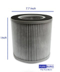 Two Pack H13 HEPA Replacement Filters For MEGAWISE EPI235A Air Purifier With 3 Stage Filtration Activated Carbon, dimensions shown