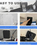 Screwless Transducer Mounting Plate Kit For Boats No Drill Hull Install Easy Clamp On 4.5 Inch By 3.5 Inch Standard Size Black mounted on boat hull