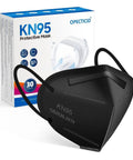 Five Layer KN95 Face Masks Black Cup Style Disposable Respirator For Adults Breathable Fit With High Filtration Efficiency