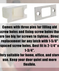 Set Of 2 Stainless Steel Door Lock Plates With Dust Boxes And Spacer, Latch Catch Plate, Standard Strike Plate Repair Kit