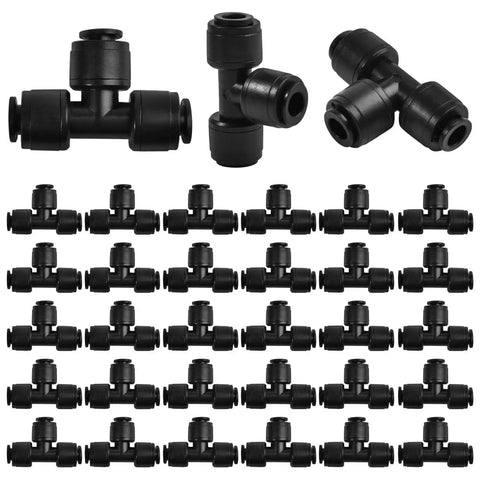 Thirty Pack Quick Connect Tee Fittings For One Quarter Inch Drip Tubing Irrigation System Leak Free Drip Lock Fittings