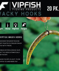 Hand holding a wacky hook with fishing worm, part of All In One Fishing Tackle Kit With 400 Plus Pieces Box Set Hooks Weights Sinkers Swivels Beads Bobbers And More For Bass Trout Beginners And Pro Anglers Great Gift For Men And Kids.