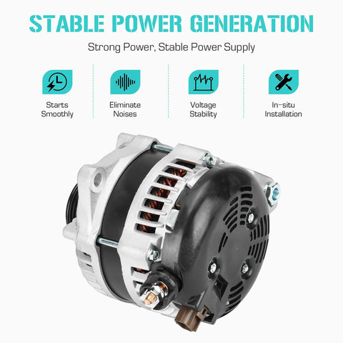 Heavy Duty 220 Amp 12V Alternator Replacement for F150 3.5L V6 2012 2017 and 3.7L 2012 2014 With 6PK Pulley CW Rotation IR Regulator