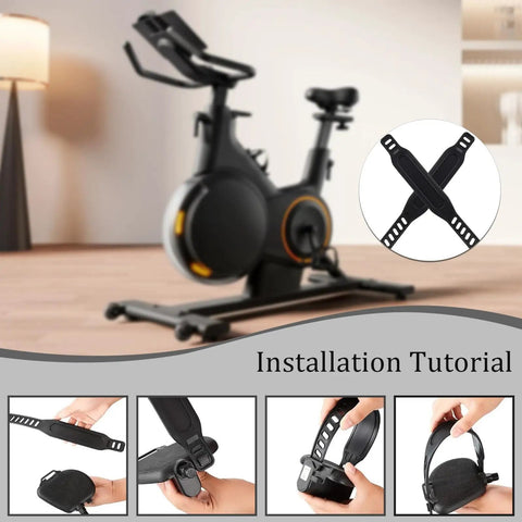 Installation tutorial for Adjustable Indoor Bike Pedal Straps Pair With Two Side Slots Universal Replacement Foot Straps For Stationary Bikes