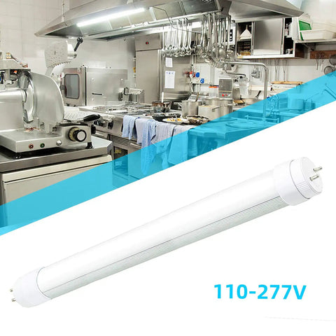 F15T8 LED Replacement Tube Light 18 Inch 7W 840lm 5000K Daylight Dope in a commercial kitchen, 180 Degree Rotatable Pins