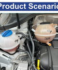 Durable Coolant Reservoir Tank With Cap keeps your ride cooling slick in engine compartment showcasing tank fit for VW Audi.