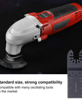 Wood Oscillating Multitool Blades 21 Piece Kit With Size Marks High Carbon Steel Saw for Cutting Wood with red power tool