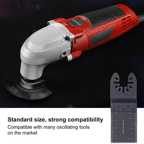 Wood Oscillating Multitool Blades 21 Piece Kit With Size Marks High Carbon Steel Saw for Cutting Wood with red power tool