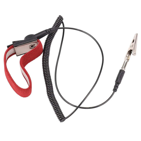 Anti Static ESD Grounding Wrist Strap Adjustable Antistatic Bracelet, wine red, double circuit, for electronics assembly.