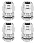 PG9 Cable Gland IP68 Waterproof Strain Relief Cord Grip Connector For 4 To 8mm Wire Stainless Steel Cable Protectors For Cable Fixing Wiring And Repair Pack Of 4, four silver glands