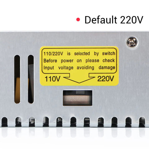 Close-up view of voltage selection switch on Bench Power Supply 0-60V Adjustable DC Buck Converter 8A 480W With 110V 220V Input.