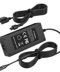 24V Foot Massager Charger Replacement Cord For Shiatsu Foot Massager Deep Kneading Machine With Heat Therapy Compatible With XH2400-2500 XH24002500 24 Volt AC Adapter Power Cord, black adapter with cables and grounded US plug