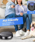 Ultra Slim 2.8 Inch Robot Vacuum And Mop That Runs Quiet At 65 Decibel No Tangle Design Smart 3D Obstacle Avoidance in living room with pet