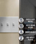 3 Gang Masque Decorator Cover Toggle White For Replacing Discolored Outlets And Painted Wall Plates NEMA Compatible Easy Install Durable Residential Wall Plate For Modern Home, white 3-gang toggle wall plate